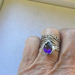 Or Paz sz. 7 amethyst/sterling ring